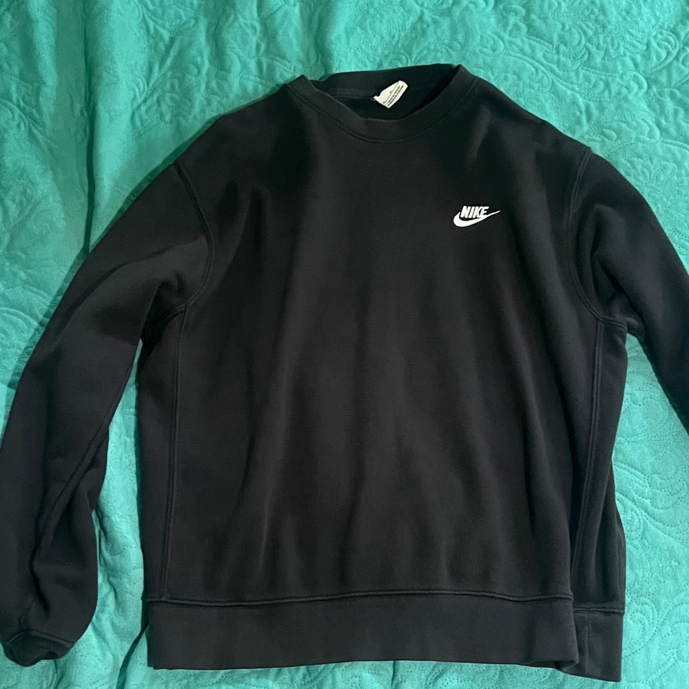 Nike Crewneck Black Sweater with White Logo